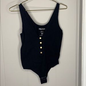 Discovery black ribbed body suit
